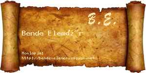 Bende Elemér névjegykártya