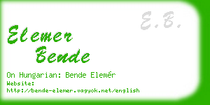 elemer bende business card